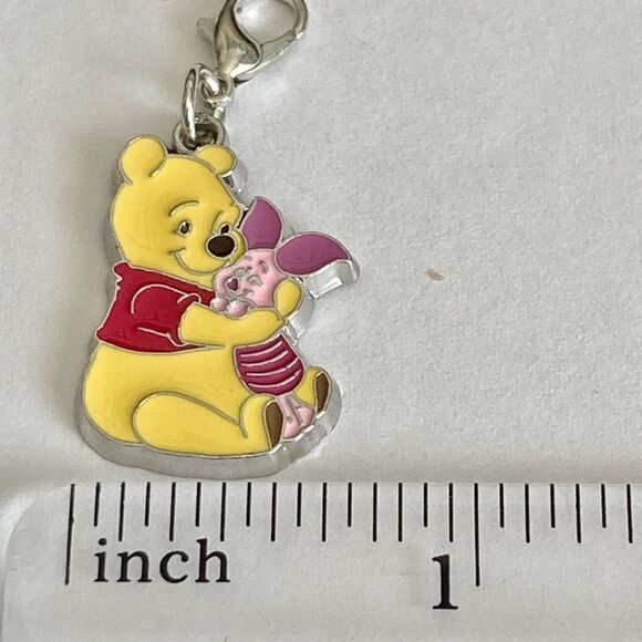Vtg Disney Piglet Winnie the Pooh Clip On Charm Zipper Pull Purse Bag Signed - Picture 7 of 8